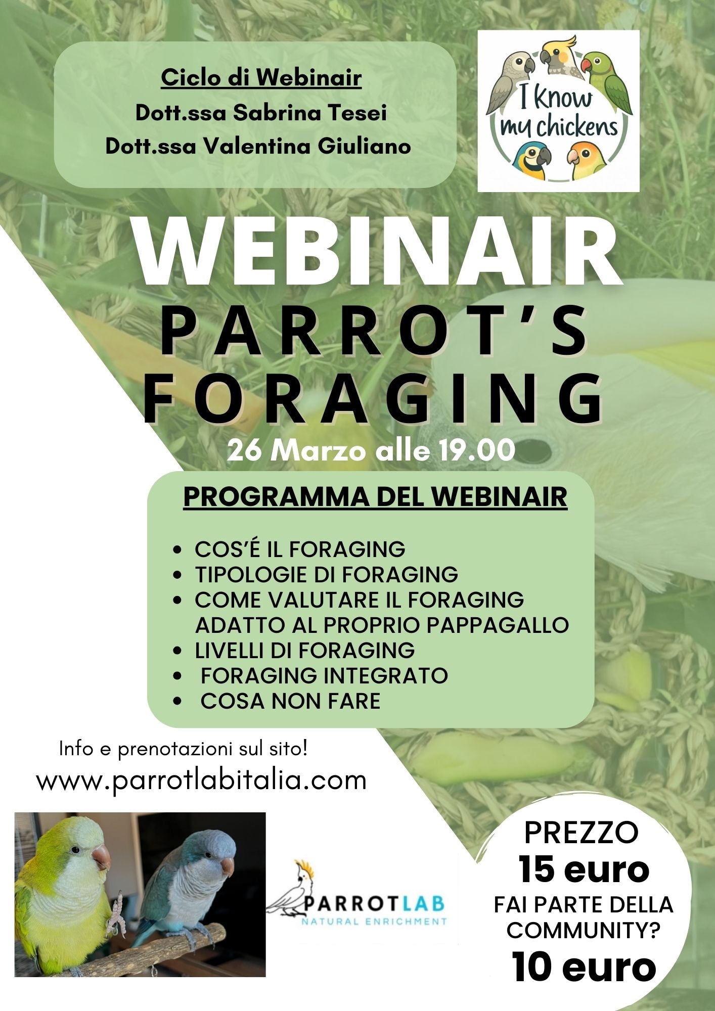 Webinar - Parrot's foraging
